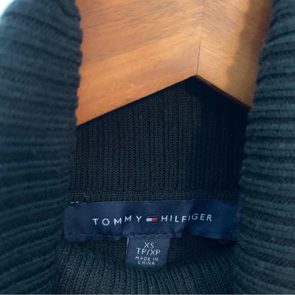 ❤️ Tommy Hilfiger XS 3/4 Length Sleeve Dark Green Color Block Turtleneck - Picture 5 of 10